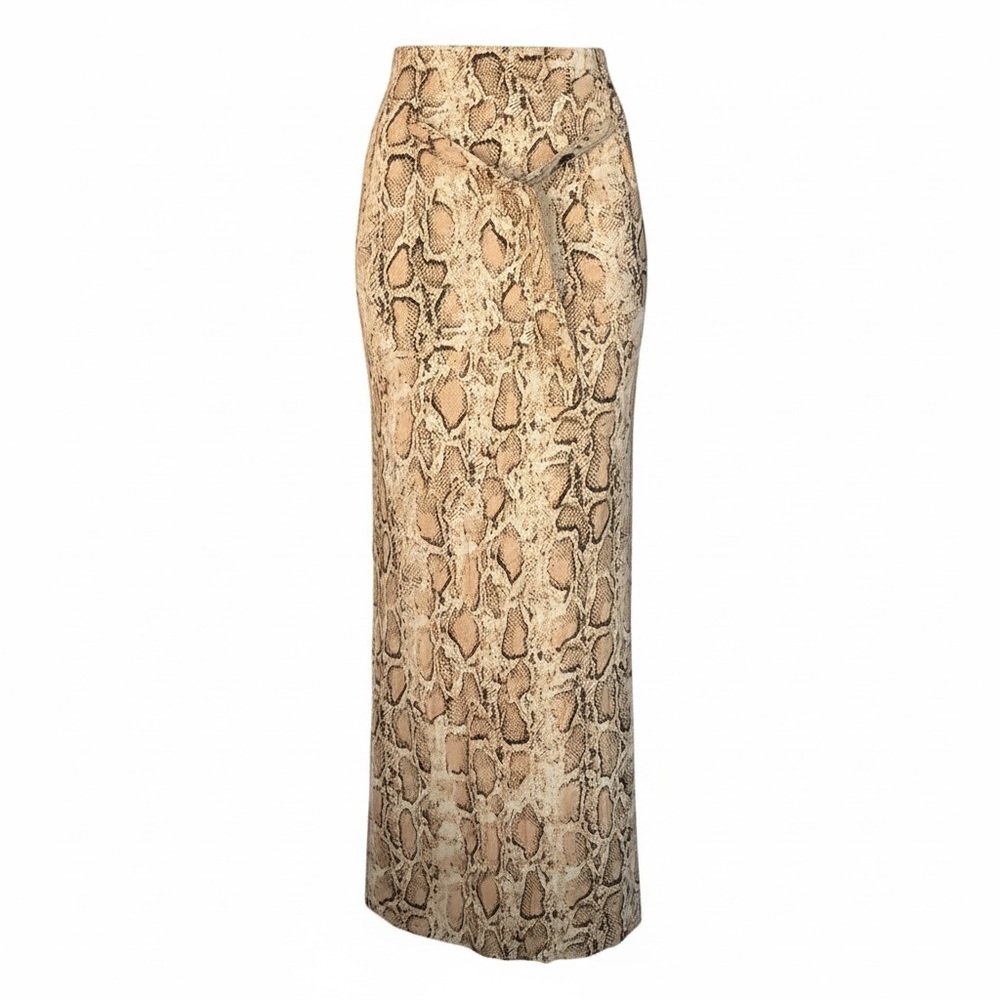 Bella Canvas Tan Snake Print Pencil Skirt